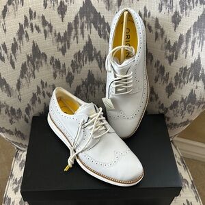 Cole Haan Men's White Wingtip Golf Shoes